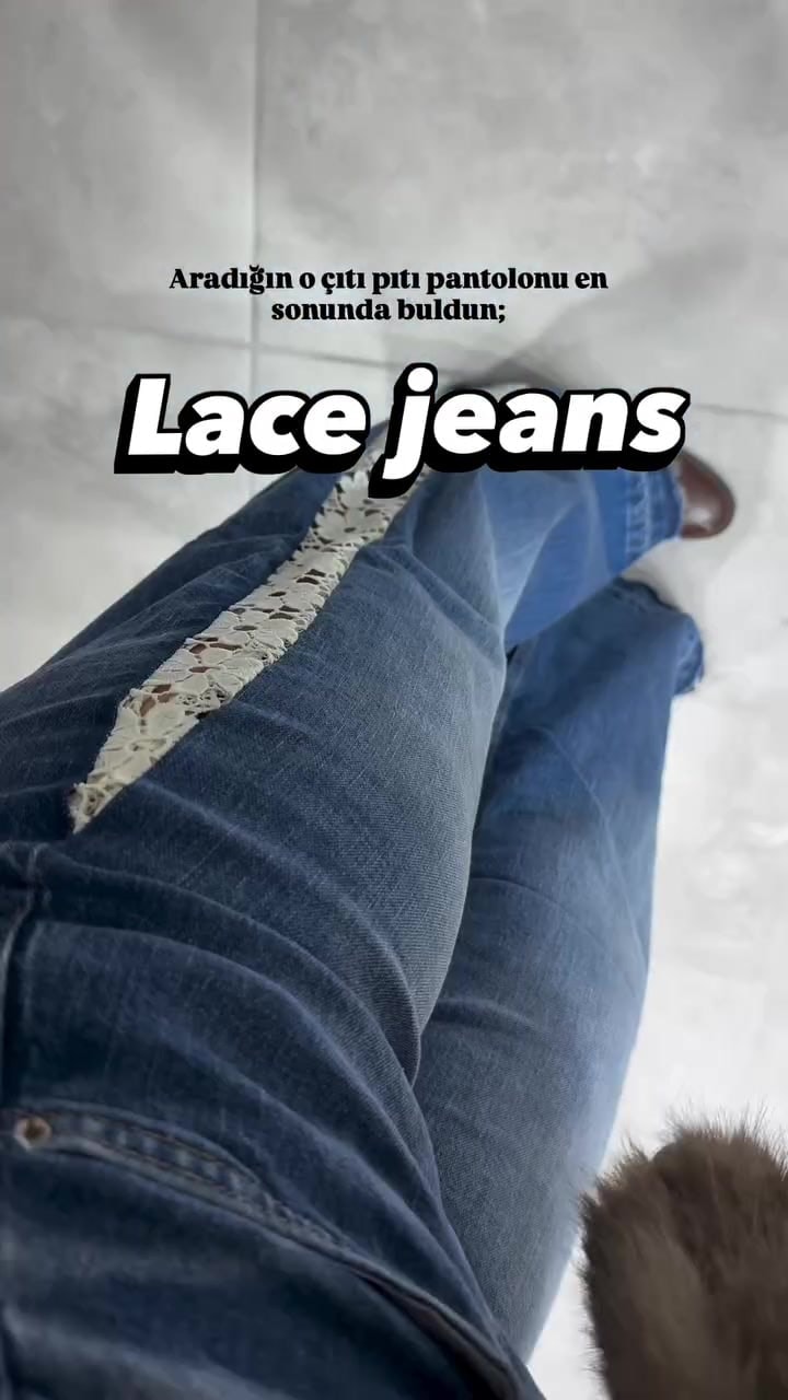 Nakış İşlemeli Lace Jean