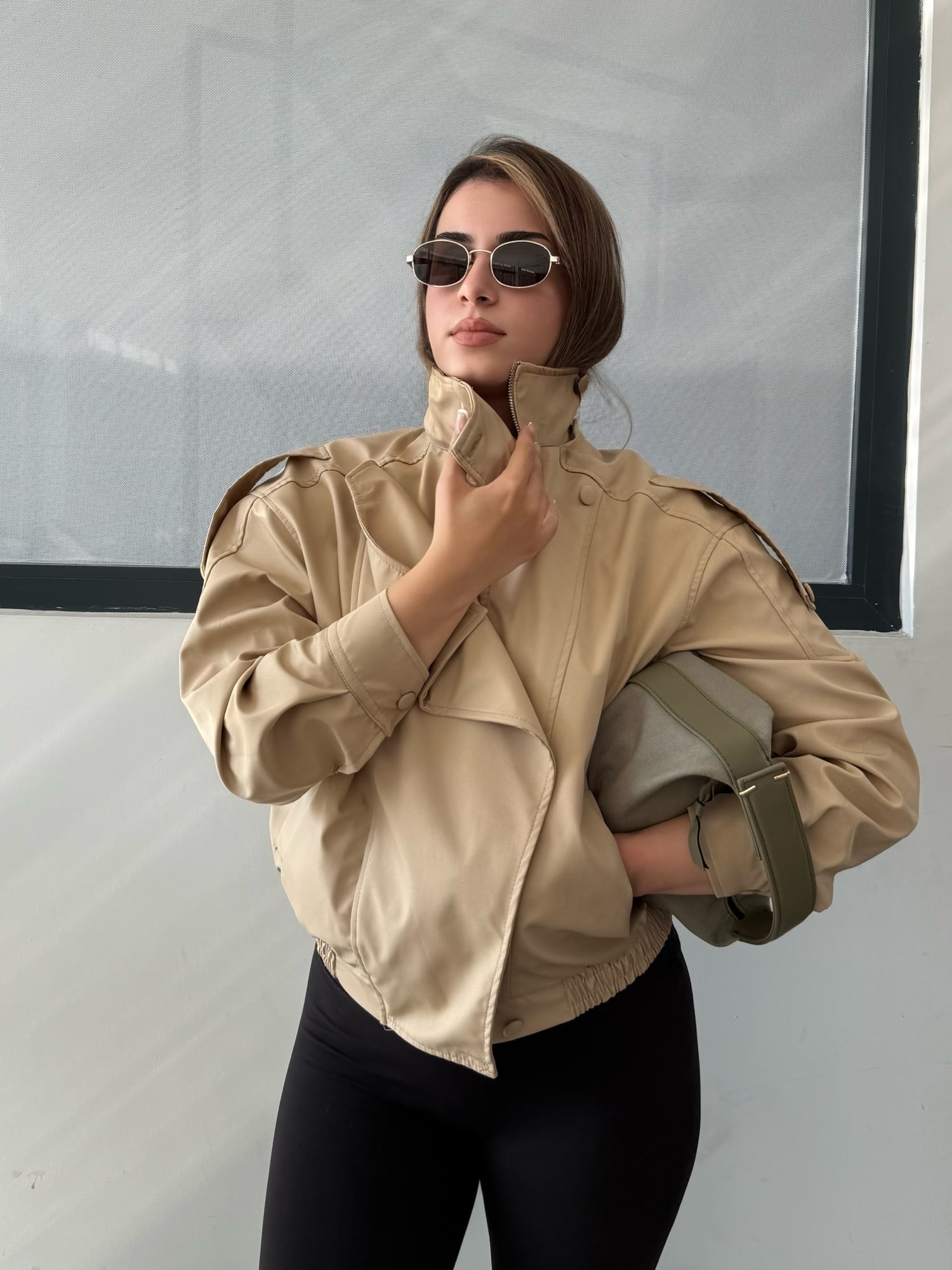 Dik Yaka Oversize Bomber Trençkot