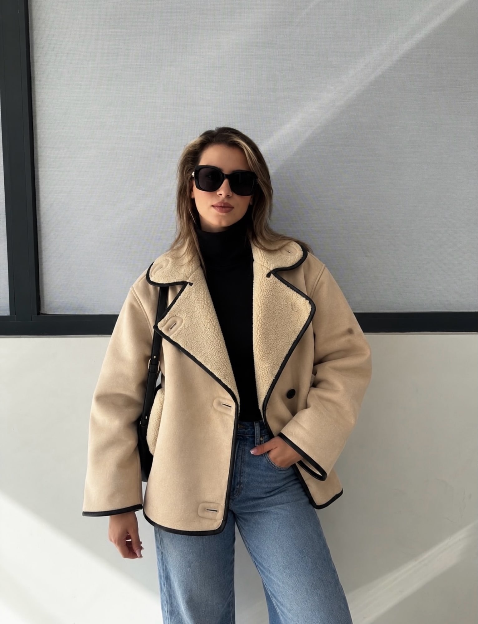İçi Kürklü Oversize Ceket