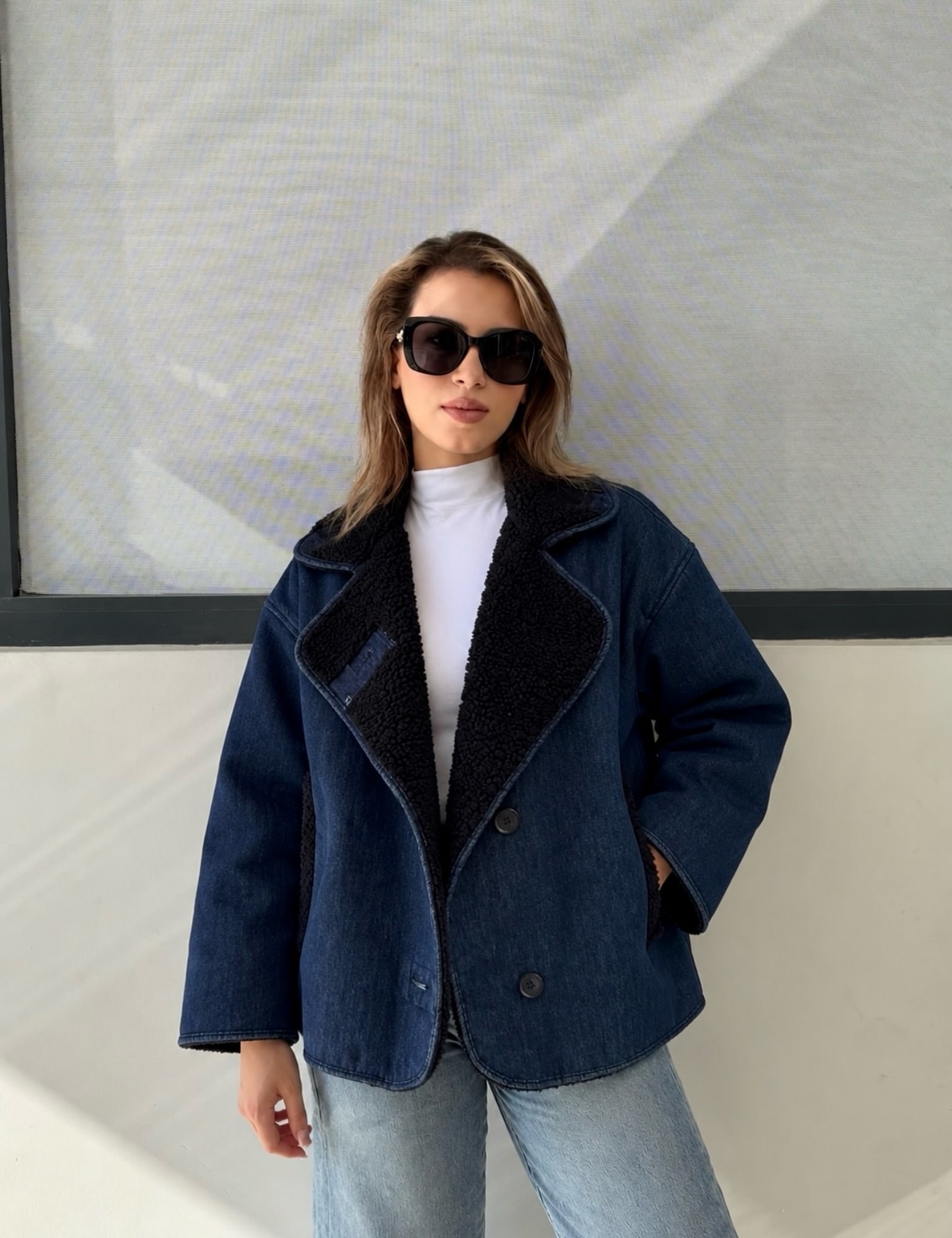 İçi Kürklü Denim Ceket